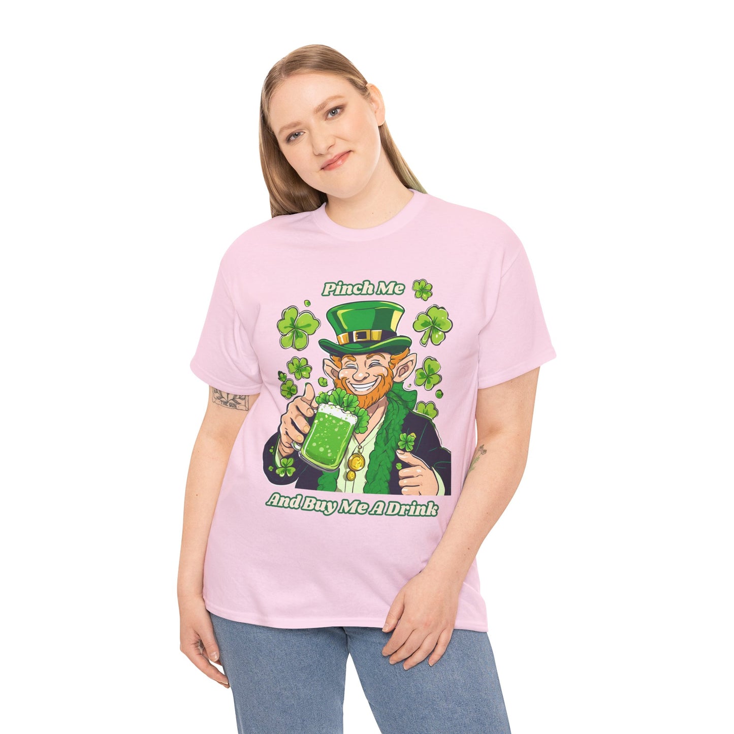 St. Patrick's Day Unisex Heavy Cotton Tee - "Pinch Me and Buy Me a Drink"