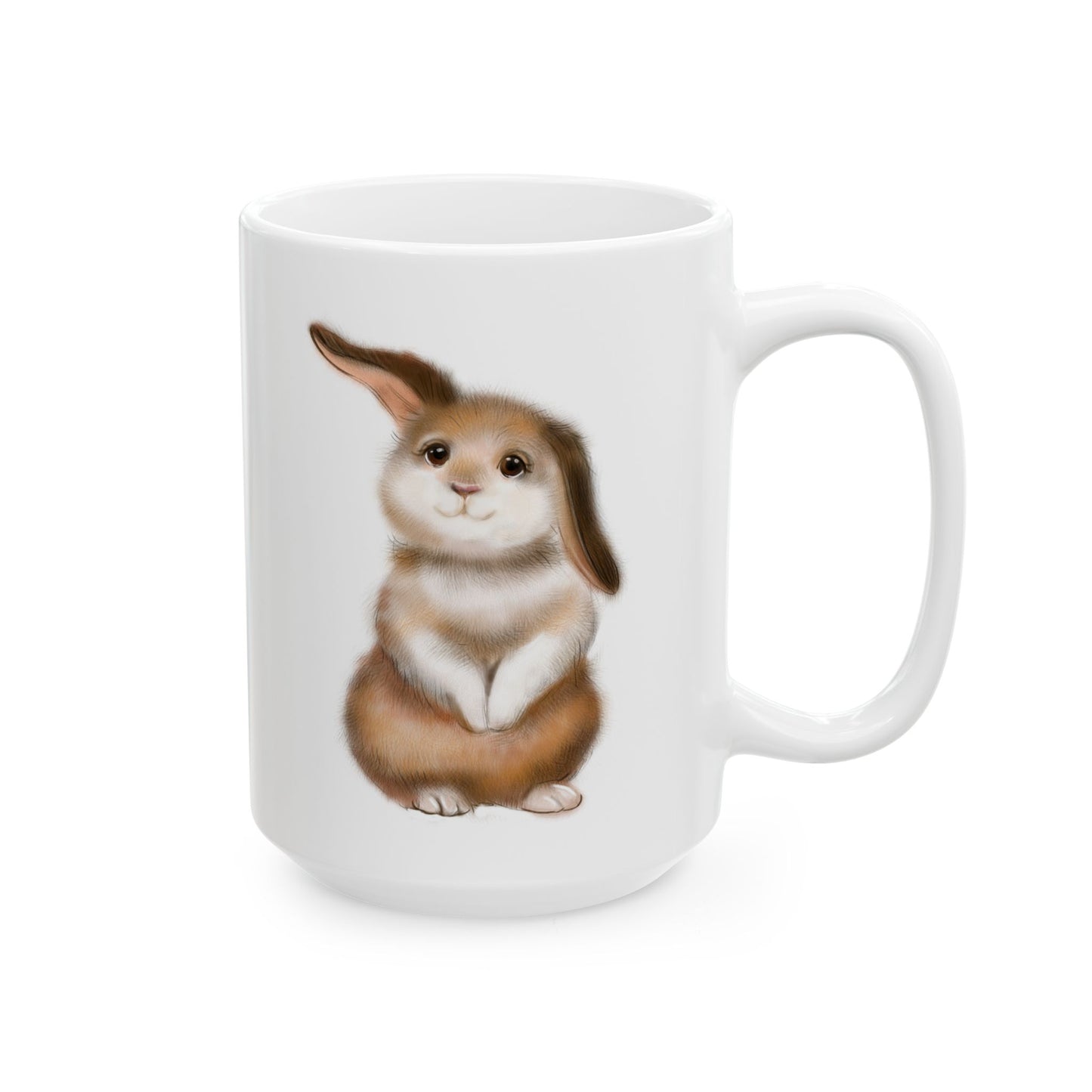 "I'm just here for the chocolate" - Cute Bunny Ceramic Mug - Perfect for Animal Lovers & Coffee Enthusiasts