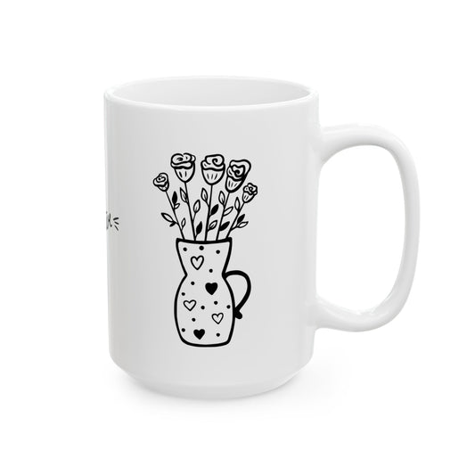 Spring vibes & Coffee highs - Easter Vibes Ceramic Coffee Mug - Perfect for Spring Celebrations