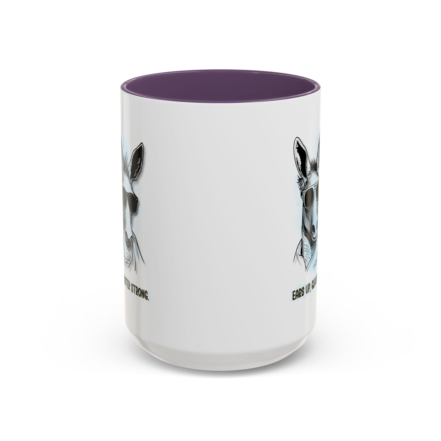 🐰✨ “Ears Up, Glasses On, Easter Strong” Accent Coffee Mug (11, 15oz)