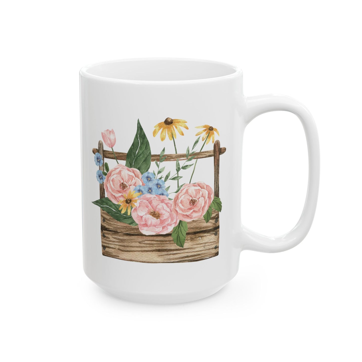 Bloom where you’re planted (and caffeinated) - Flower Ceramic Mug - Perfect Gift for Garden Lovers