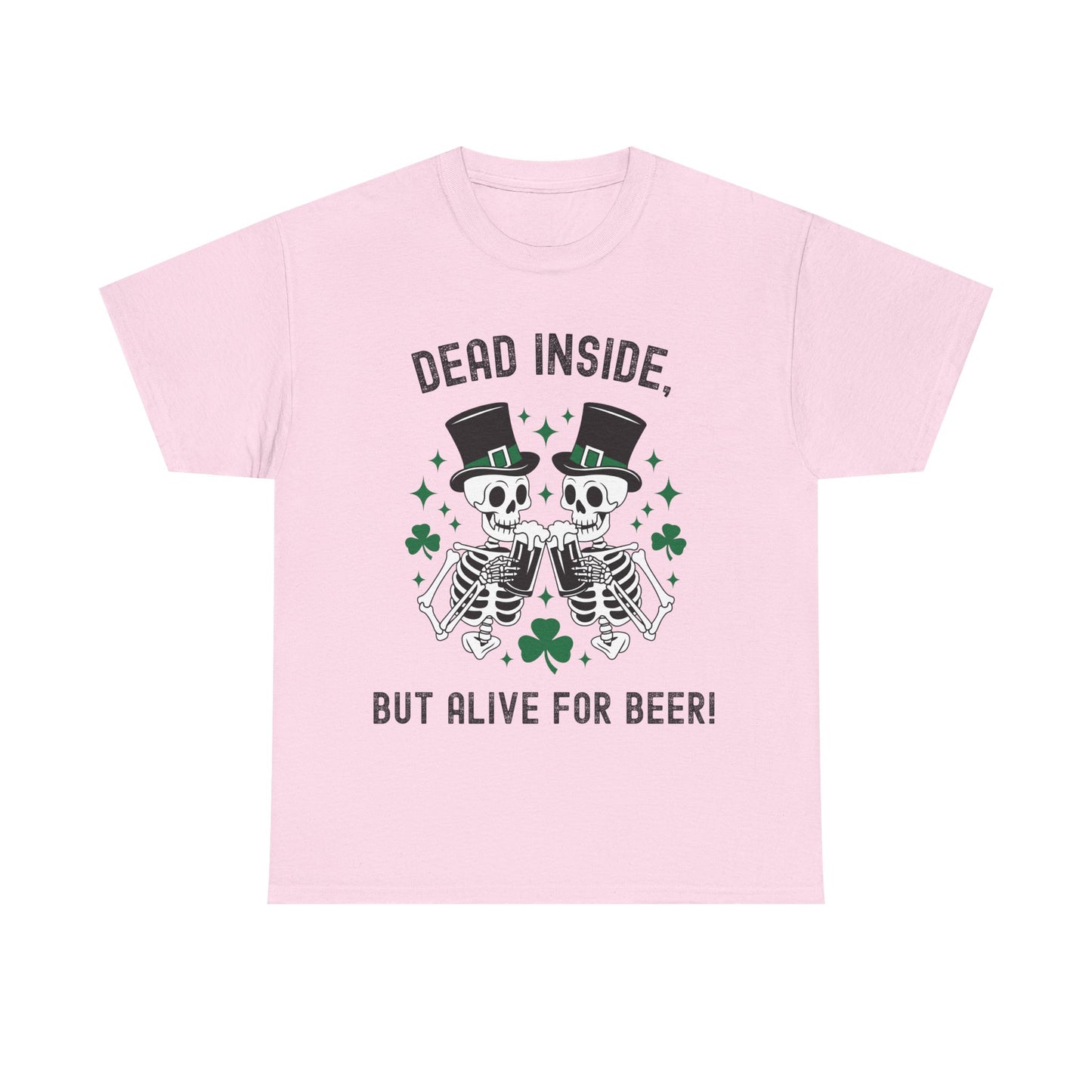 Dead Inside, But Alive For Beer! Skeleton Beer Unisex Heavy Cotton Tee