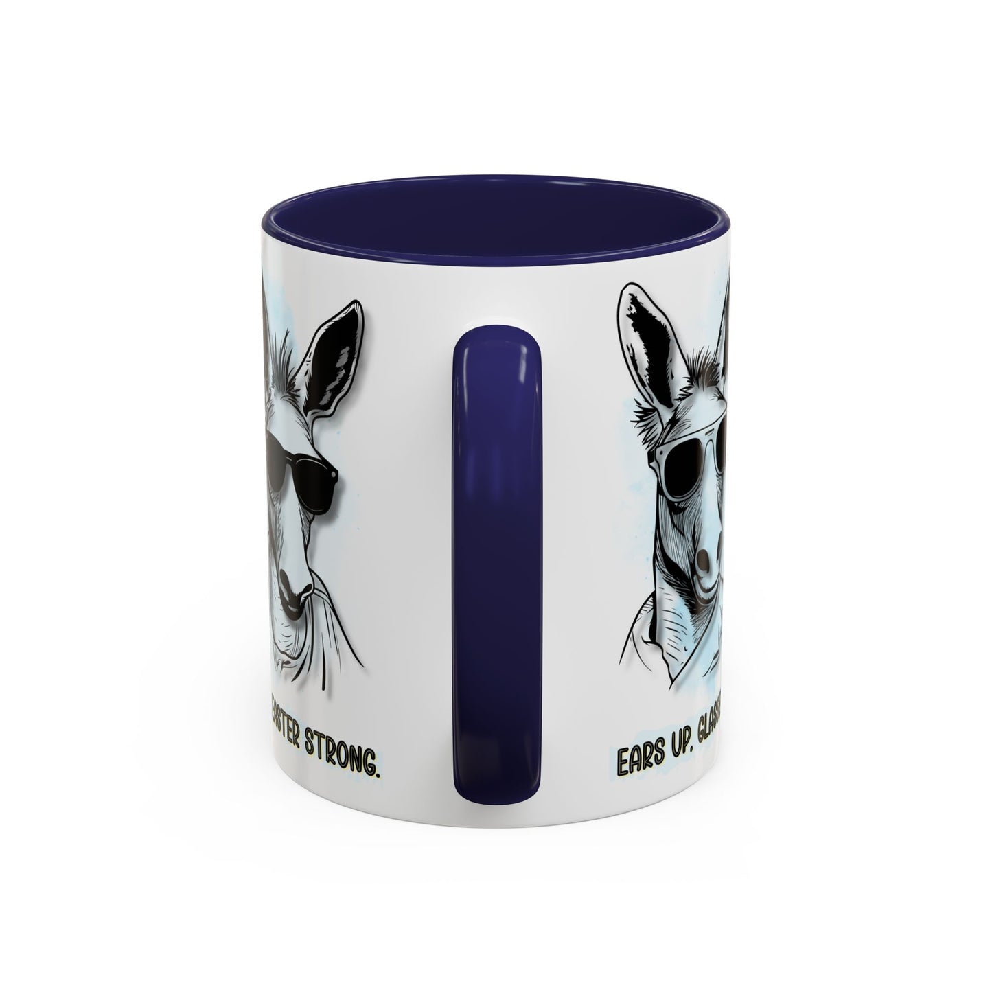 🐰✨ “Ears Up, Glasses On, Easter Strong” Accent Coffee Mug (11, 15oz)