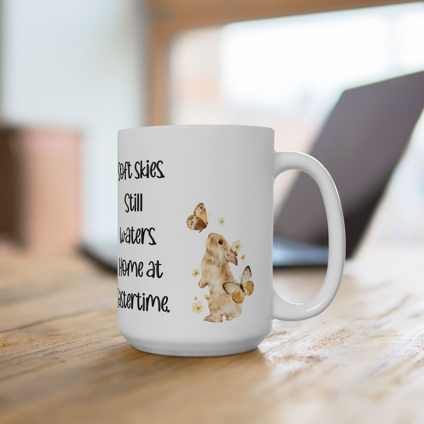 Soft Skies. Still Waters. Home at Eastertime. Easter-Inspired Ceramic Mug 11oz & 15oz
