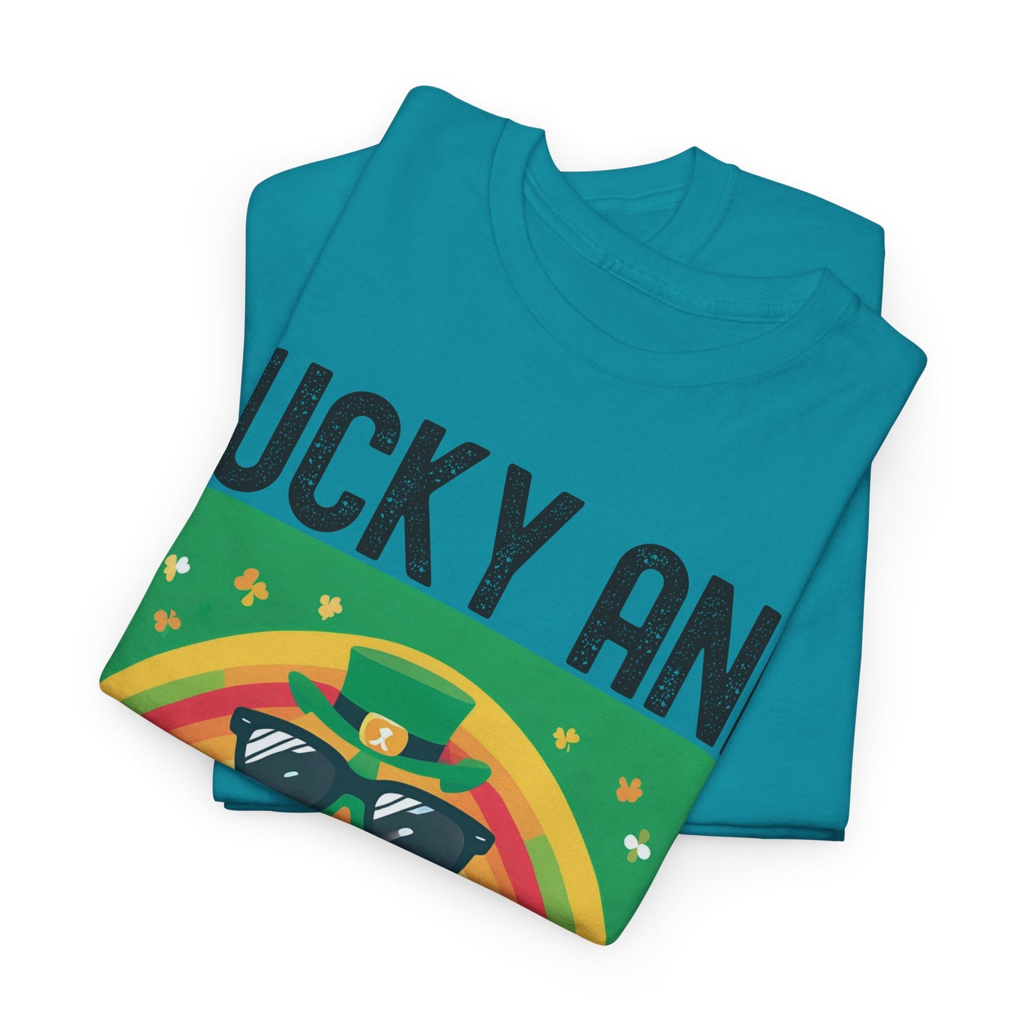 Lucky and Looking for Trouble Unisex Heavy Cotton Tee - Perfect for St. Patrick's Day Fun!