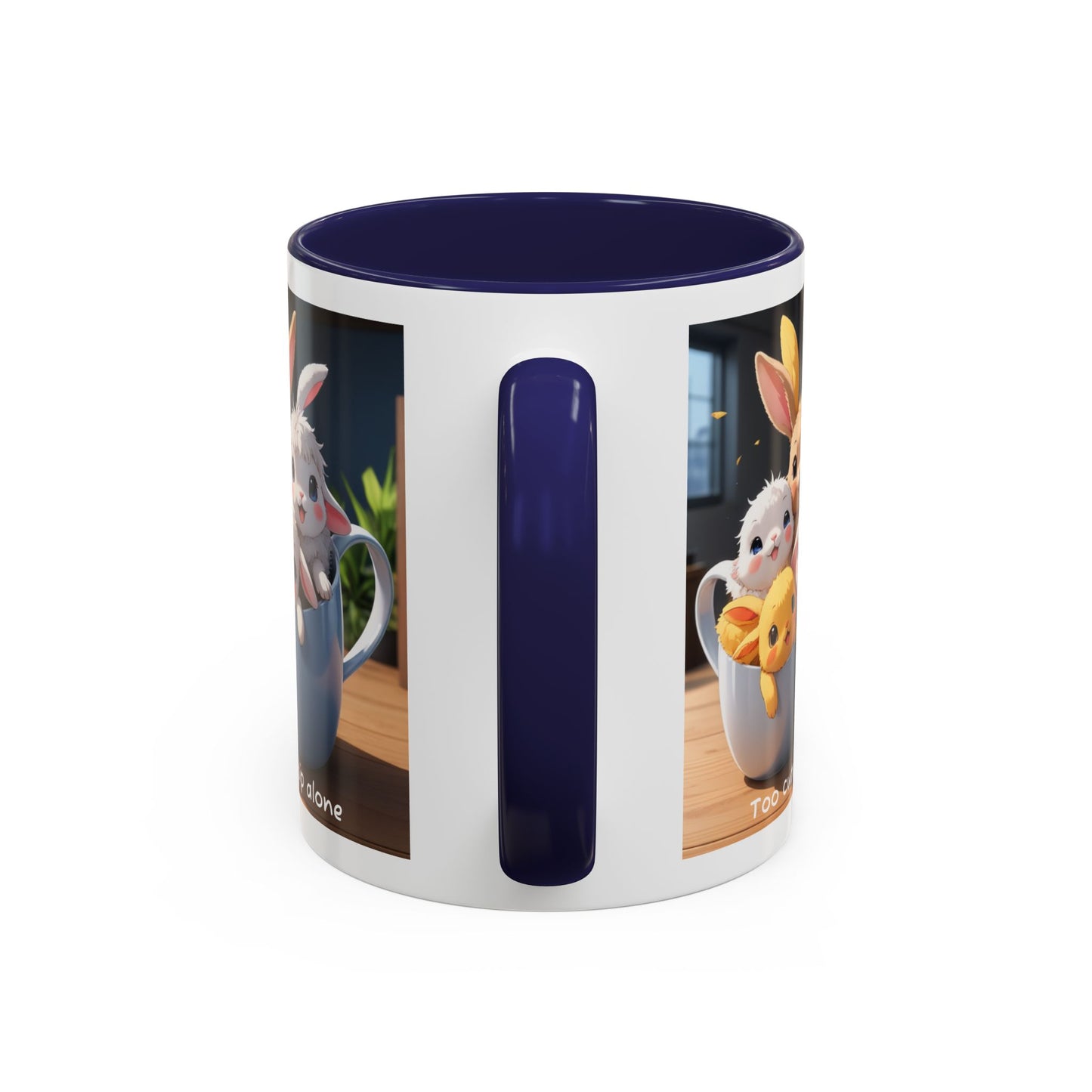 Some Bunnies in a Cup – Cute Anime Mug (Accent Colors) - Accent Coffee Mug (11, 15oz)