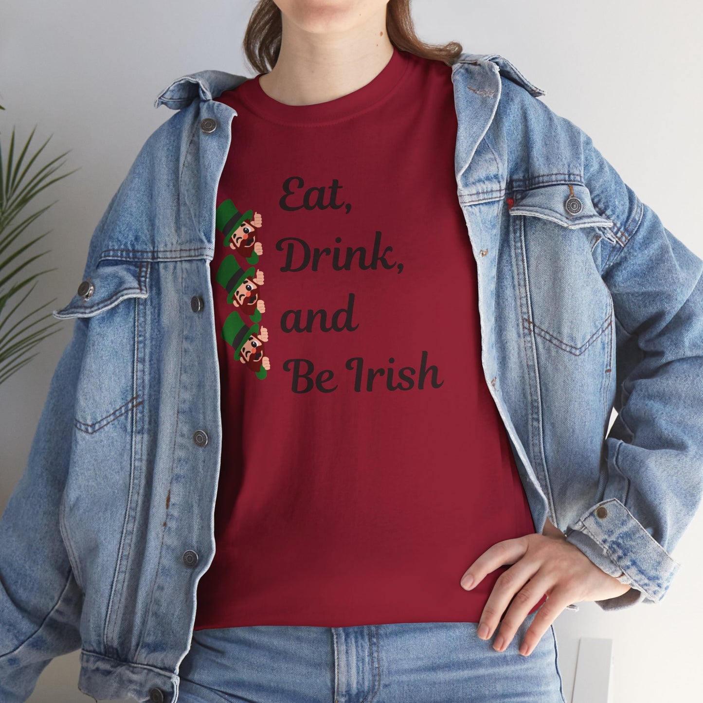 Eat, Drink, and Be Irish" Unisex Heavy Cotton Tee – Festive St. Patrick's Day Shirt