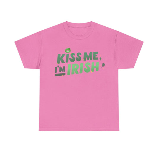 Kiss Me I'm Irish - Unisex Heavy Cotton Tee - Perfect for St. Patrick's Day Celebrations