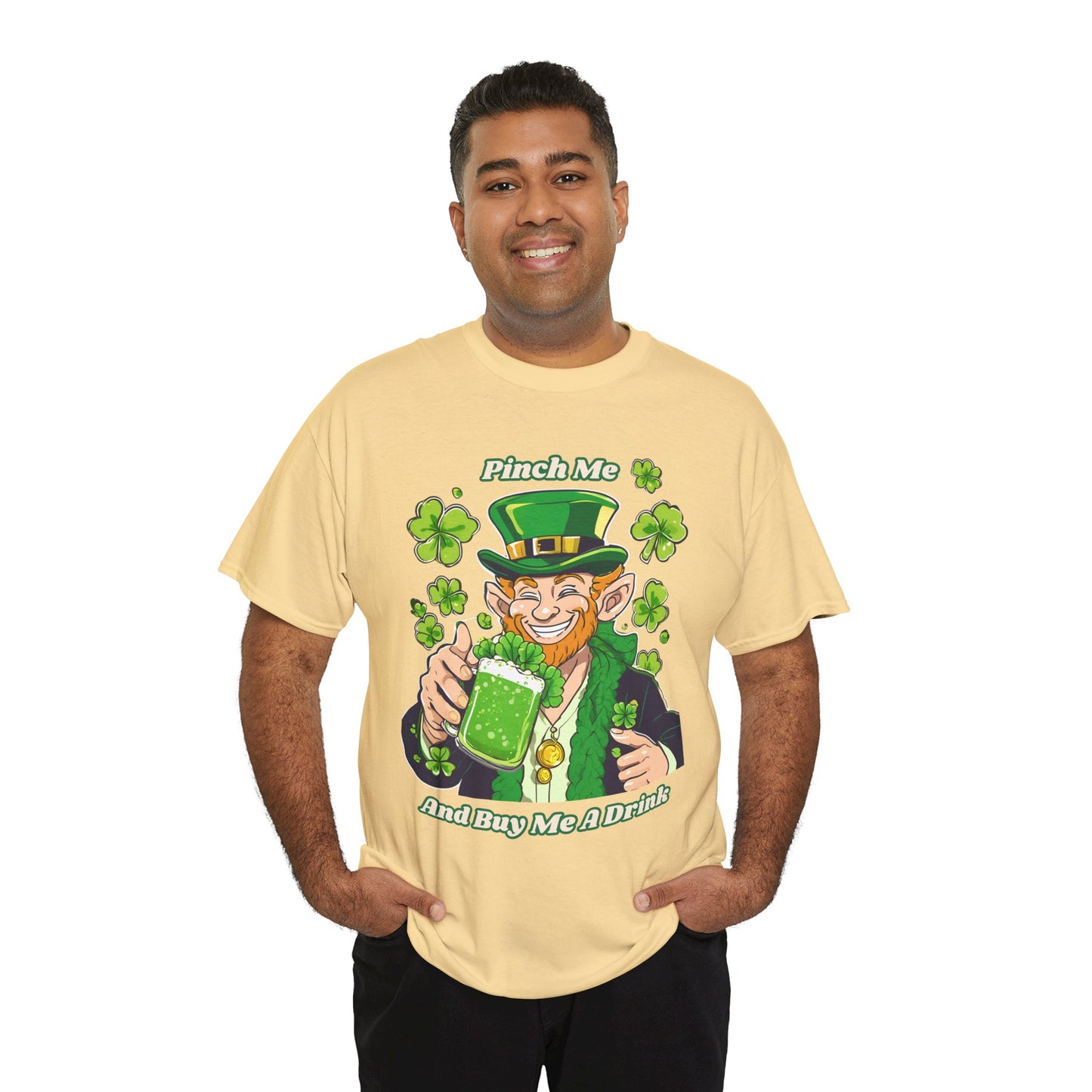 St. Patrick's Day Unisex Heavy Cotton Tee - "Pinch Me and Buy Me a Drink"