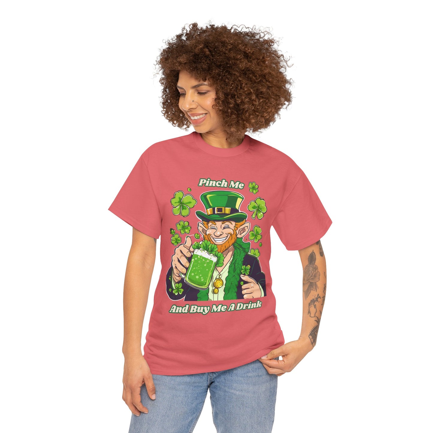 St. Patrick's Day Unisex Heavy Cotton Tee - "Pinch Me and Buy Me a Drink"