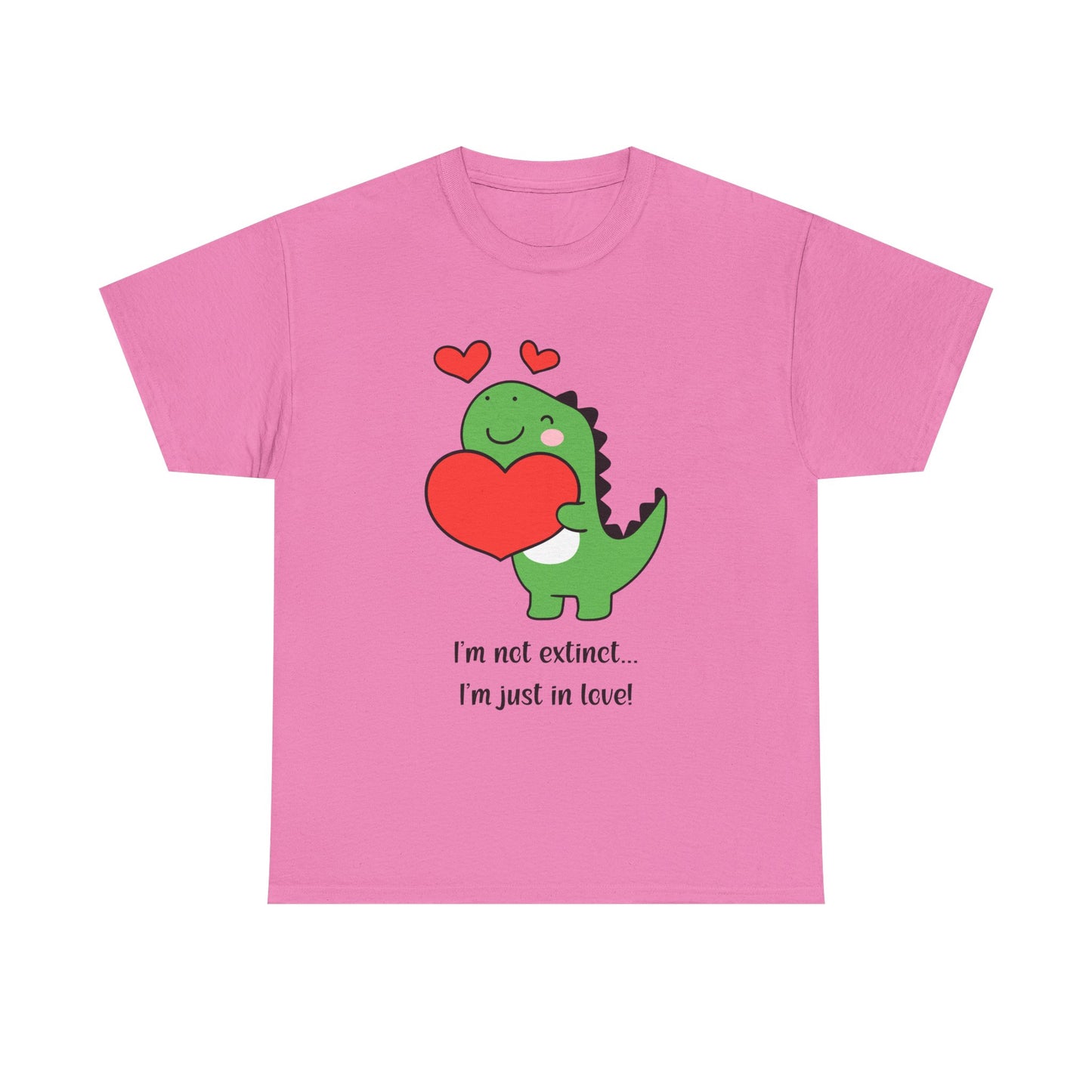 Dinosaur Love Unisex Heavy Cotton Tee - Cute Graphic Tee for Valentine's Day