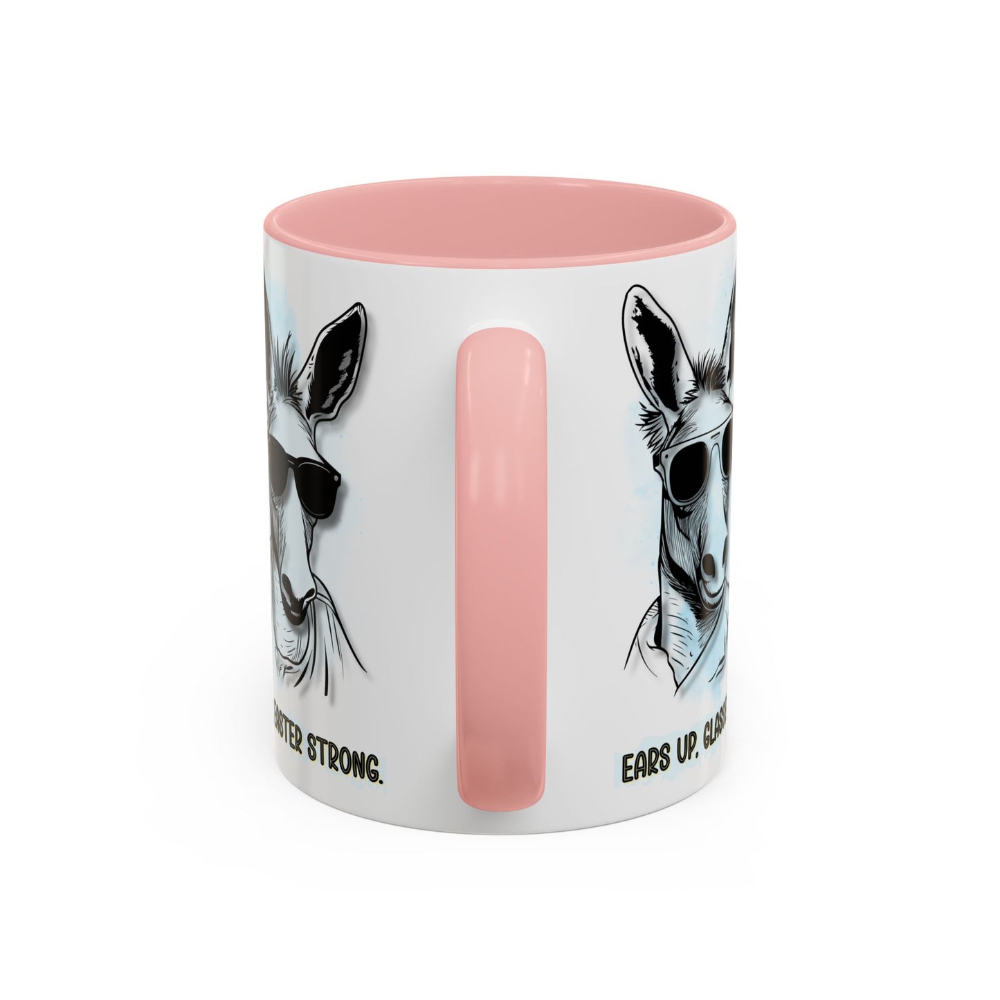 🐰✨ “Ears Up, Glasses On, Easter Strong” Accent Coffee Mug (11, 15oz)
