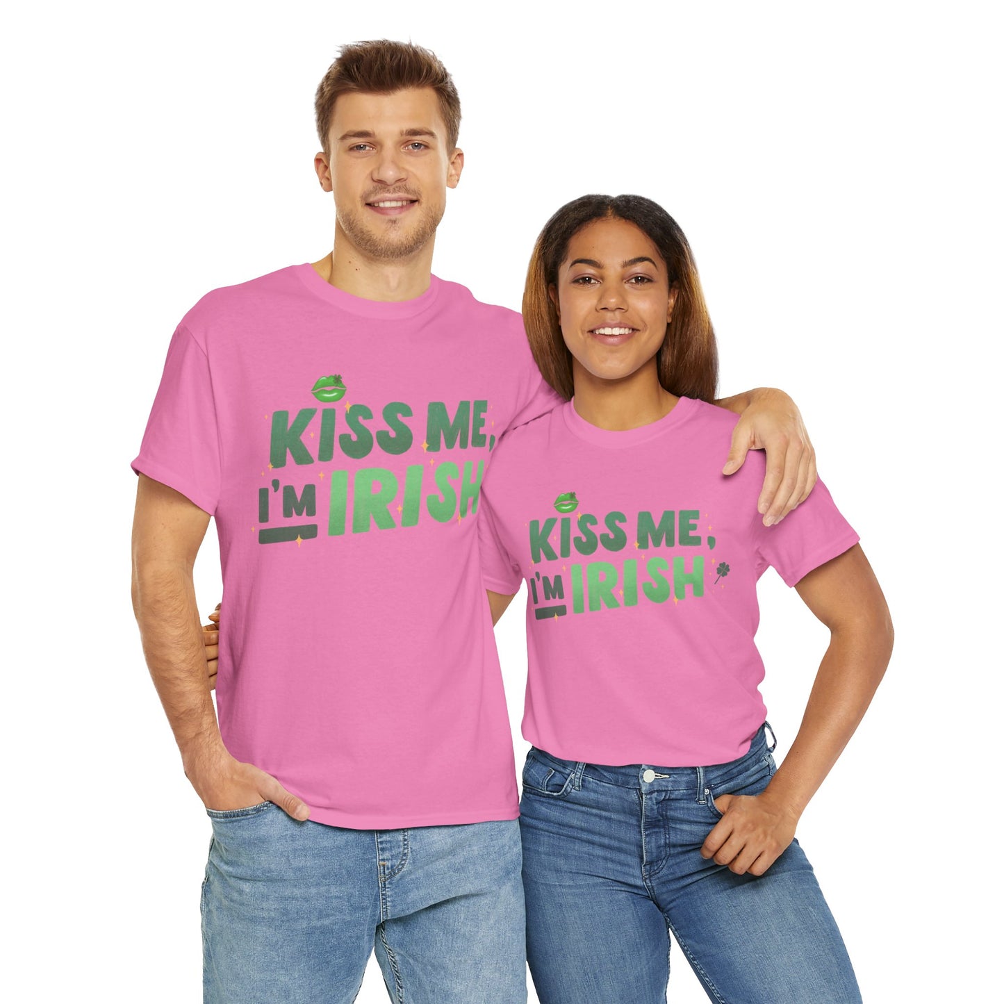 Kiss Me I'm Irish - Unisex Heavy Cotton Tee - Perfect for St. Patrick's Day Celebrations