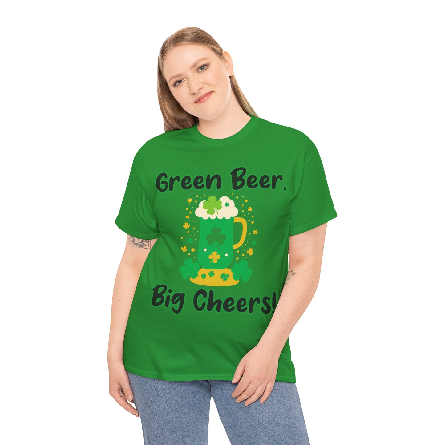 Green Beer, Big Cheers! - St. Patrick's Day Unisex Heavy Cotton Tee