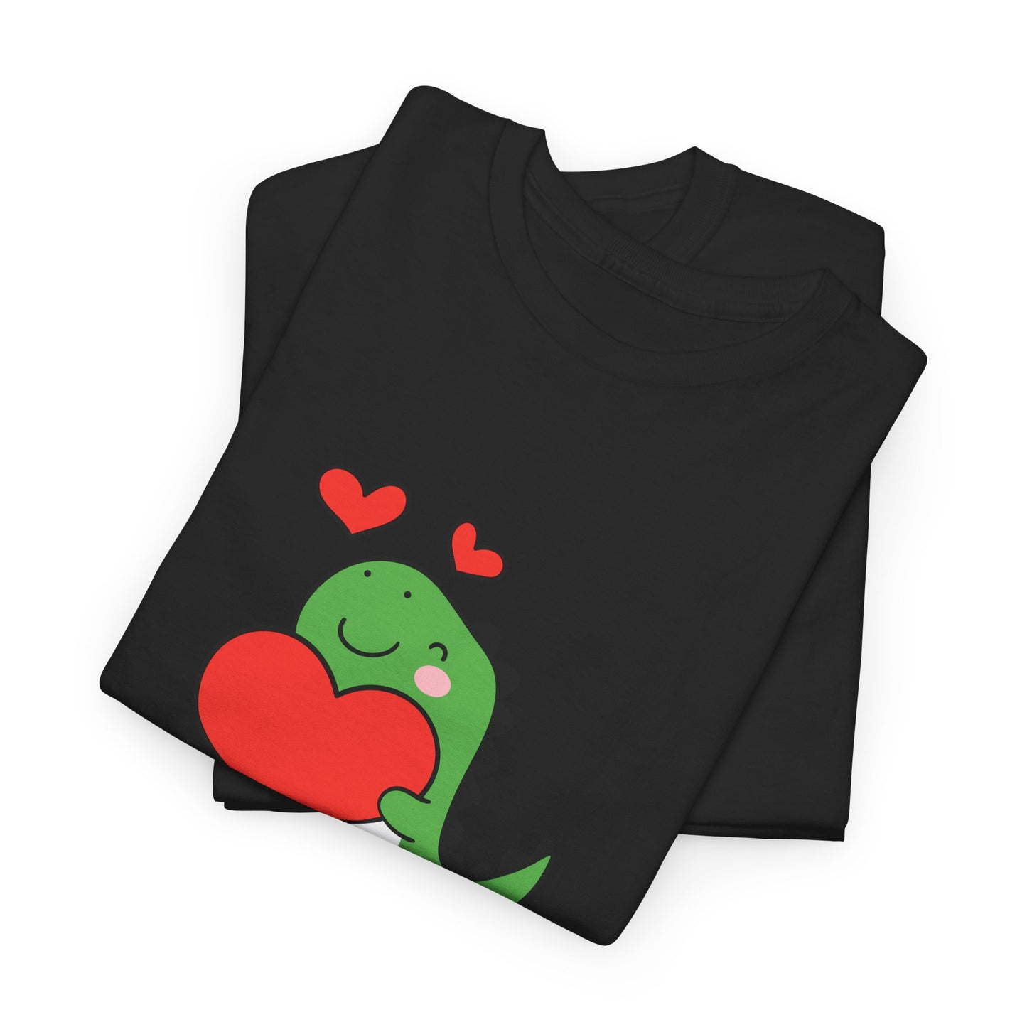 Dinosaur Love Unisex Heavy Cotton Tee - Cute Graphic Tee for Valentine's Day