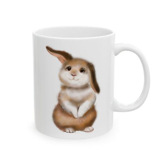 "I'm just here for the chocolate" - Cute Bunny Ceramic Mug - Perfect for Animal Lovers & Coffee Enthusiasts