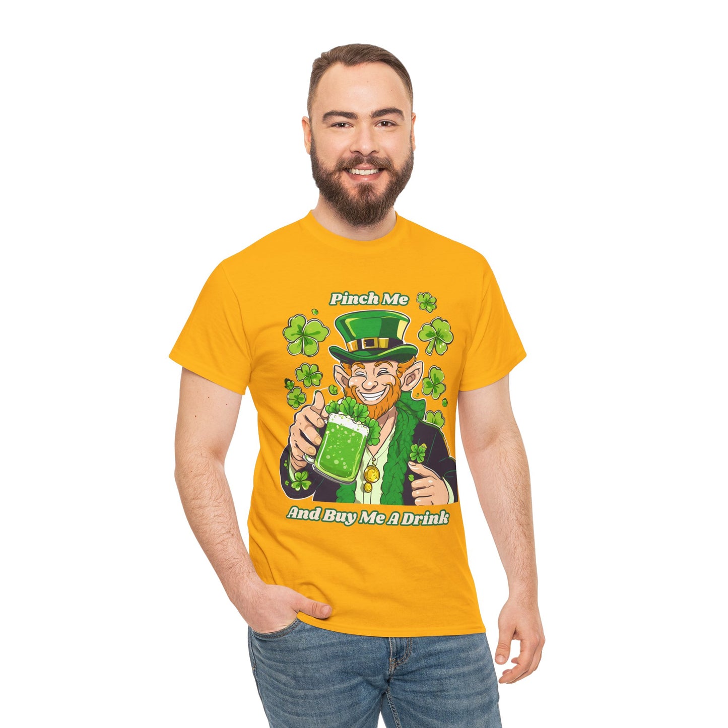 St. Patrick's Day Unisex Heavy Cotton Tee - "Pinch Me and Buy Me a Drink"