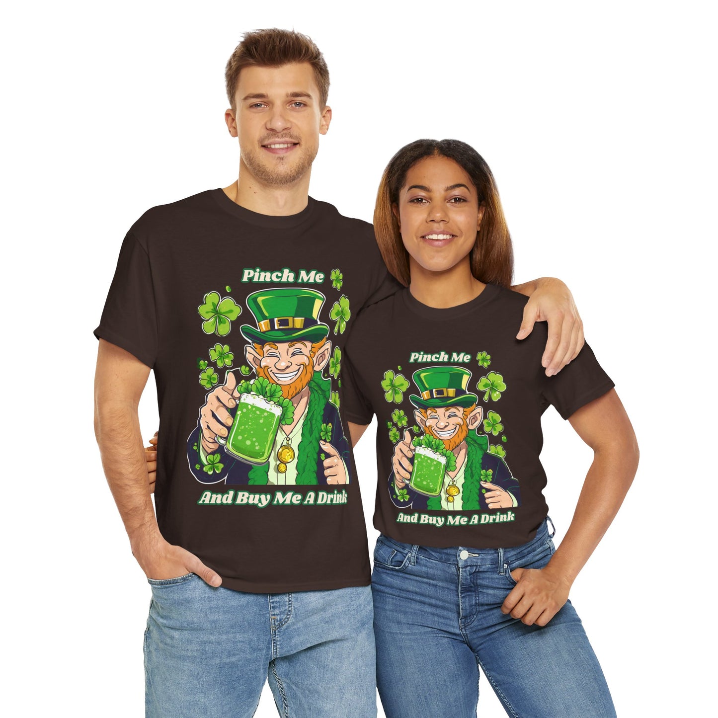 St. Patrick's Day Unisex Heavy Cotton Tee - "Pinch Me and Buy Me a Drink"