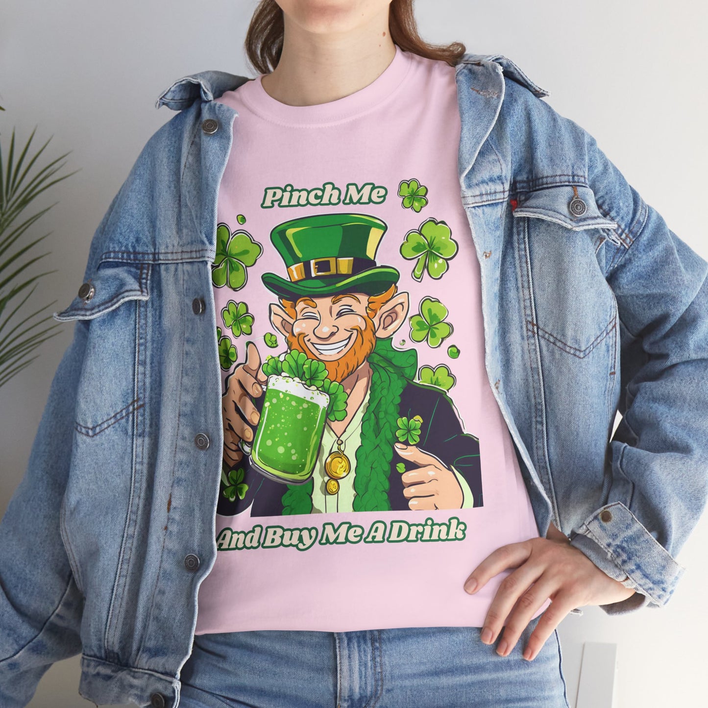 St. Patrick's Day Unisex Heavy Cotton Tee - "Pinch Me and Buy Me a Drink"