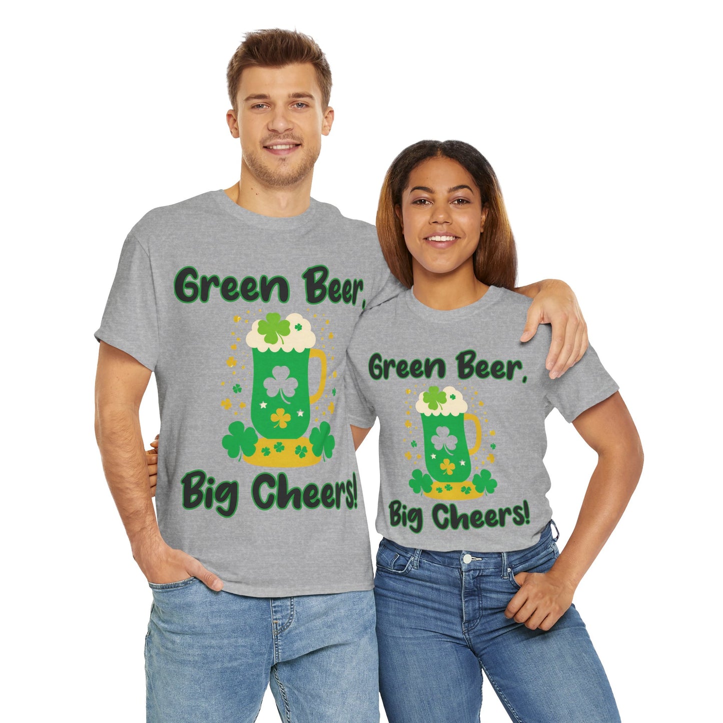 Green Beer, Big Cheers! - St. Patrick's Day Unisex Heavy Cotton Tee