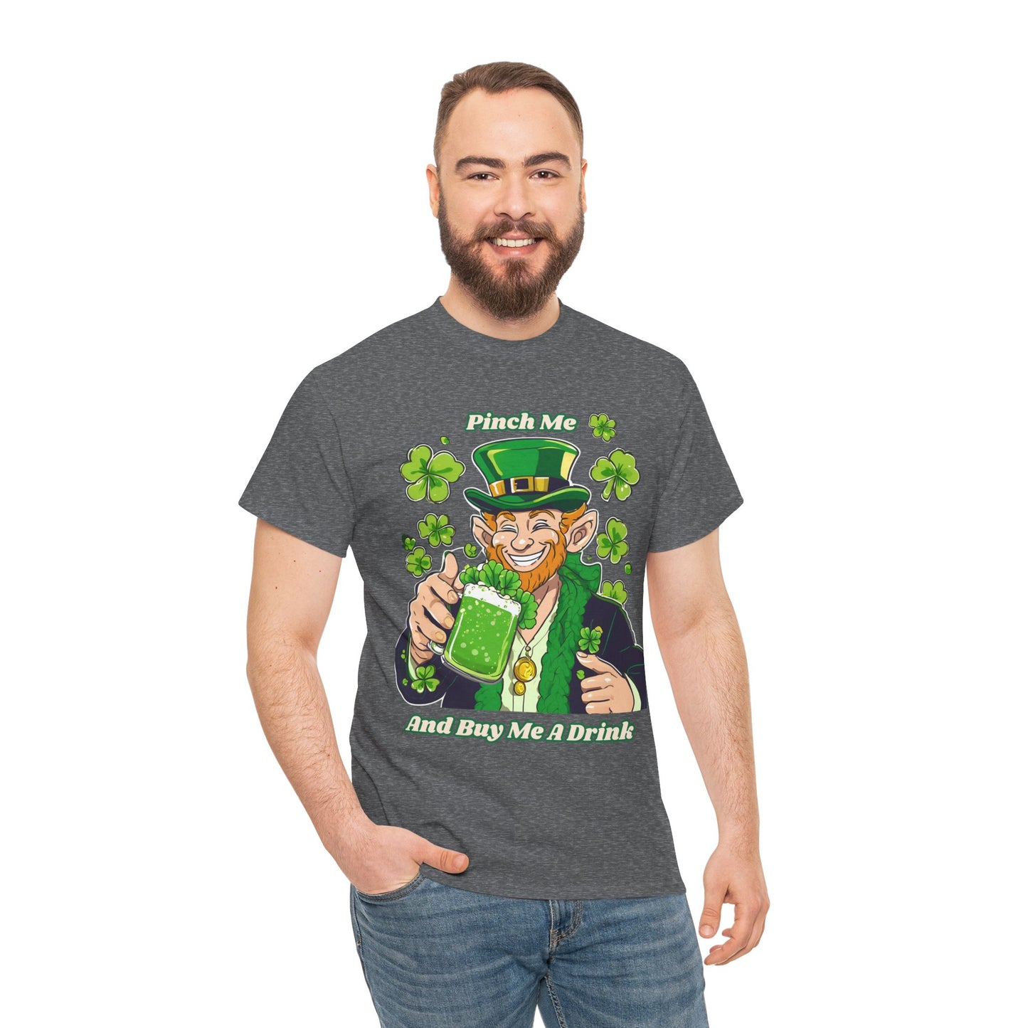 St. Patrick's Day Unisex Heavy Cotton Tee - "Pinch Me and Buy Me a Drink"