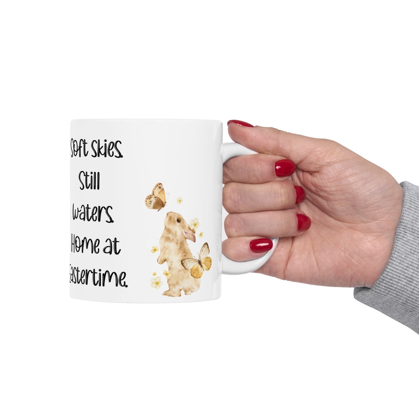 Soft Skies. Still Waters. Home at Eastertime. Easter-Inspired Ceramic Mug 11oz & 15oz