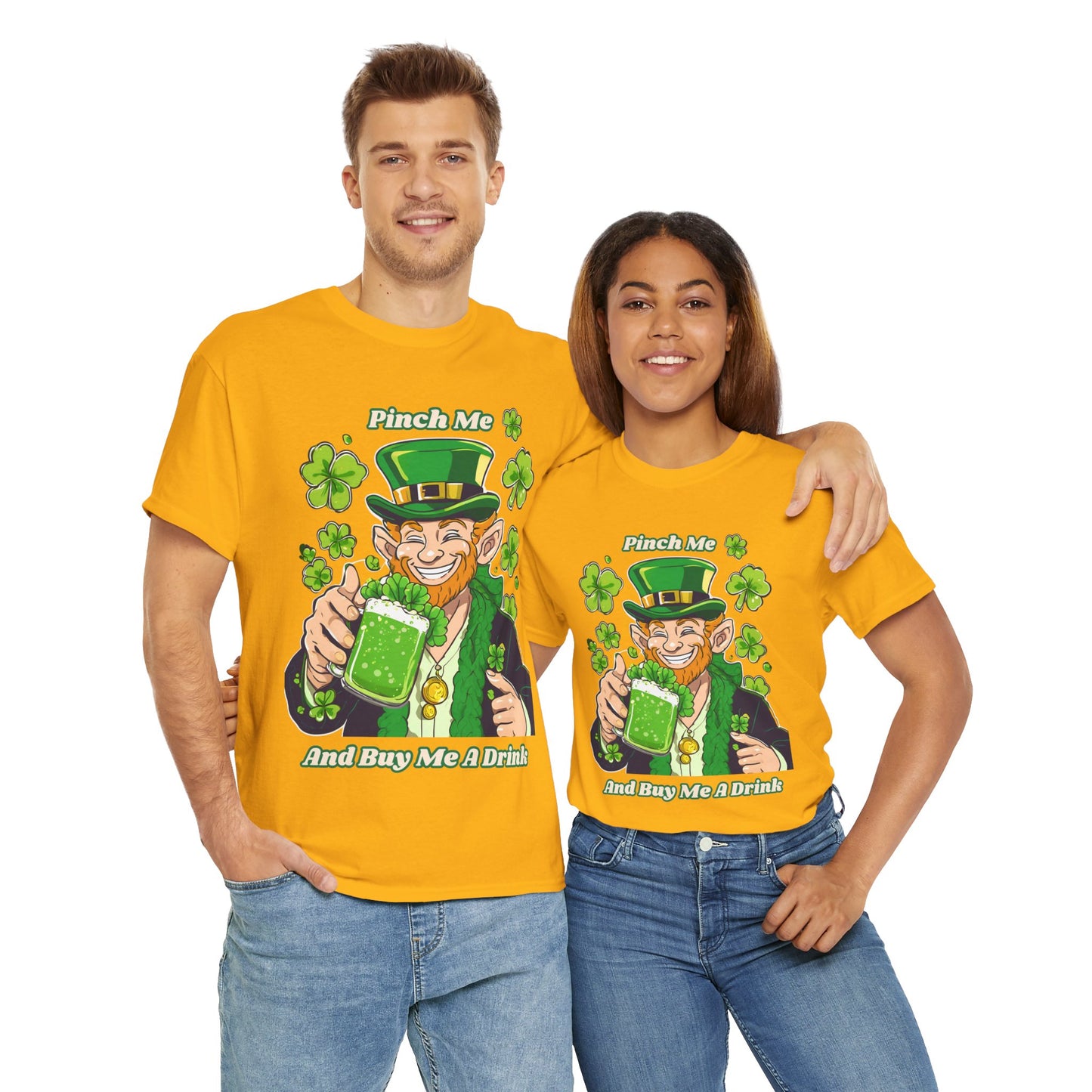 St. Patrick's Day Unisex Heavy Cotton Tee - "Pinch Me and Buy Me a Drink"