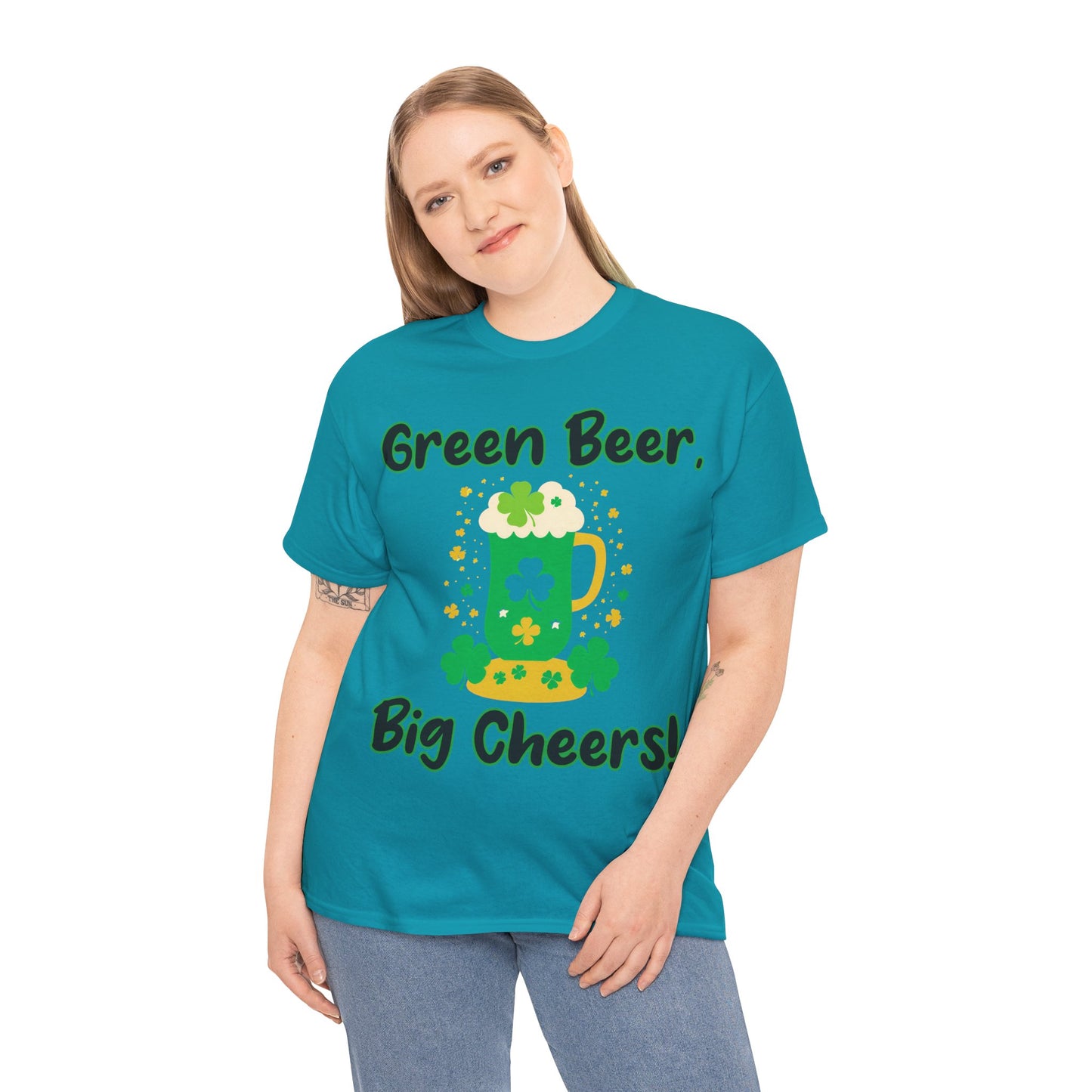 Green Beer, Big Cheers! - St. Patrick's Day Unisex Heavy Cotton Tee