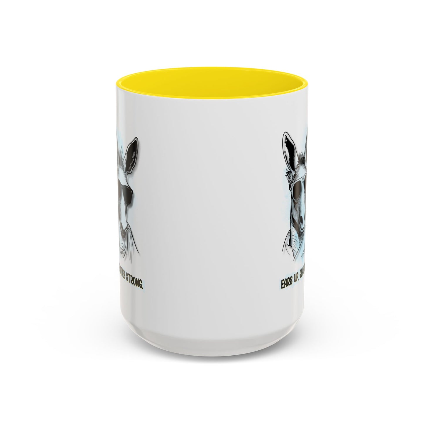 🐰✨ “Ears Up, Glasses On, Easter Strong” Accent Coffee Mug (11, 15oz)