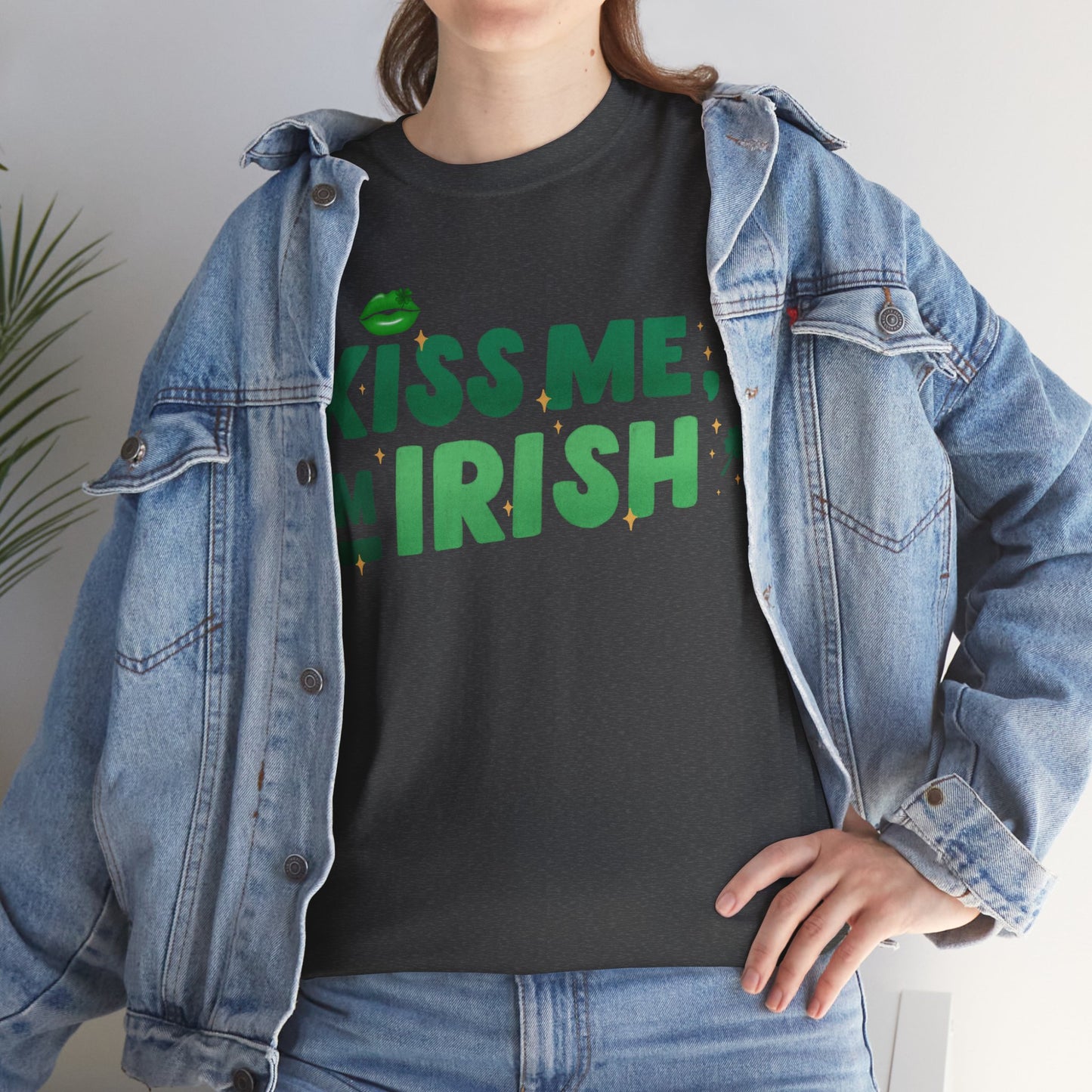 Kiss Me I'm Irish - Unisex Heavy Cotton Tee - Perfect for St. Patrick's Day Celebrations