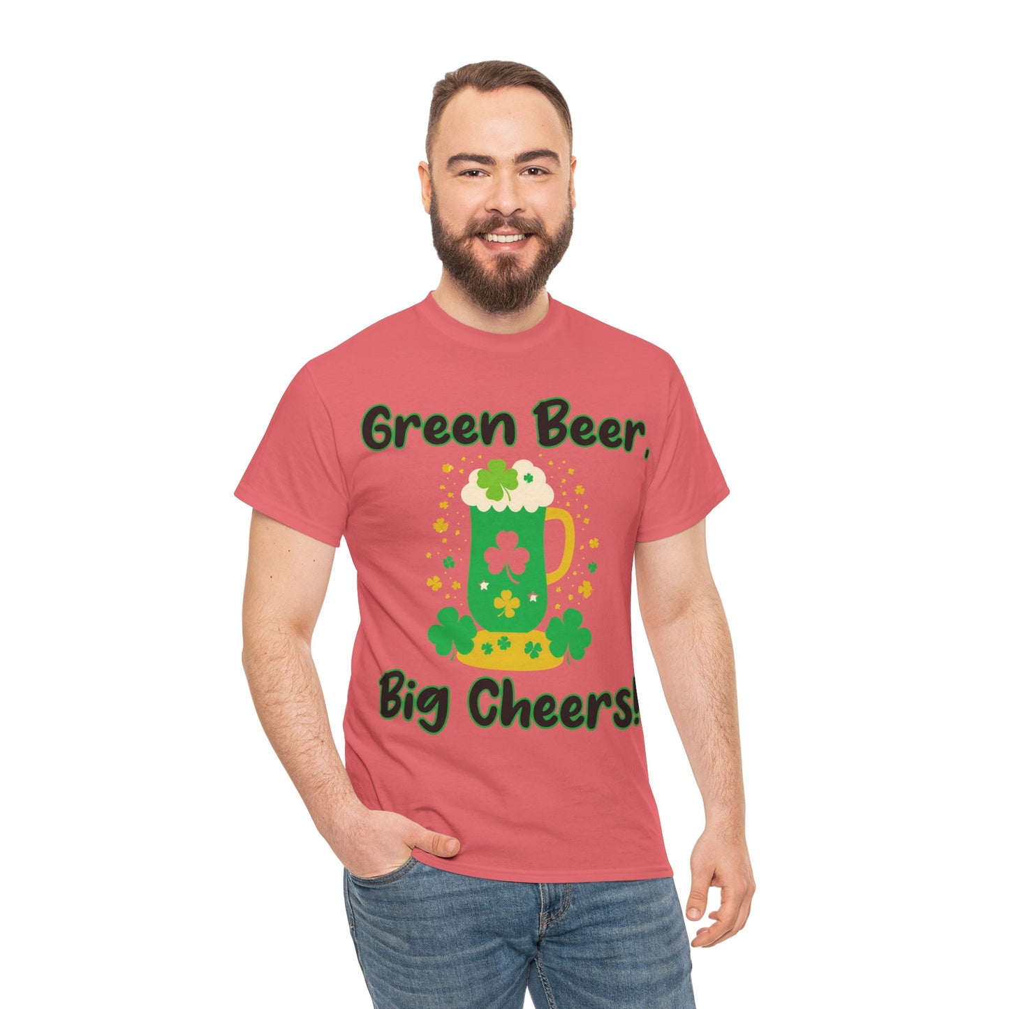 Green Beer, Big Cheers! - St. Patrick's Day Unisex Heavy Cotton Tee