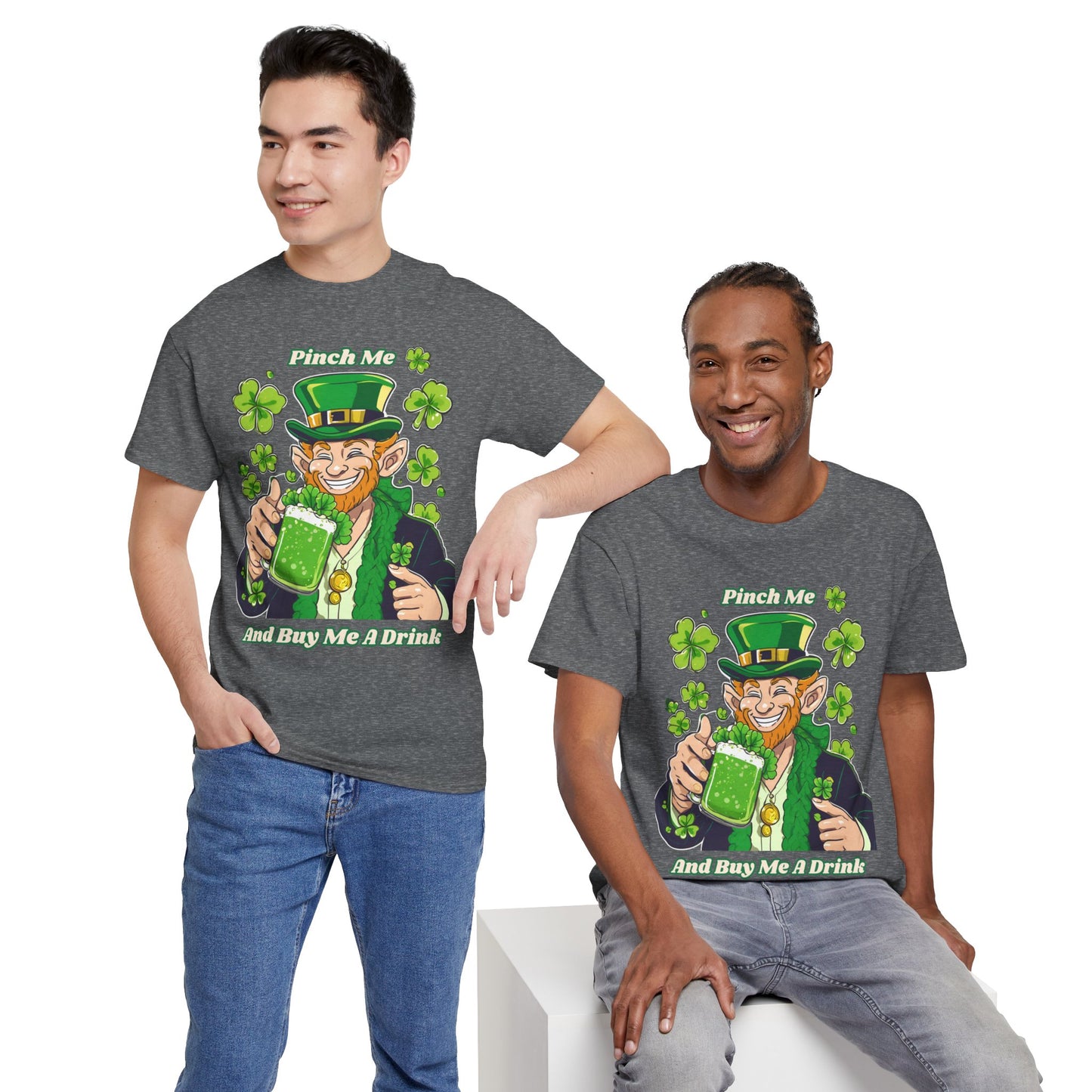 St. Patrick's Day Unisex Heavy Cotton Tee - "Pinch Me and Buy Me a Drink"