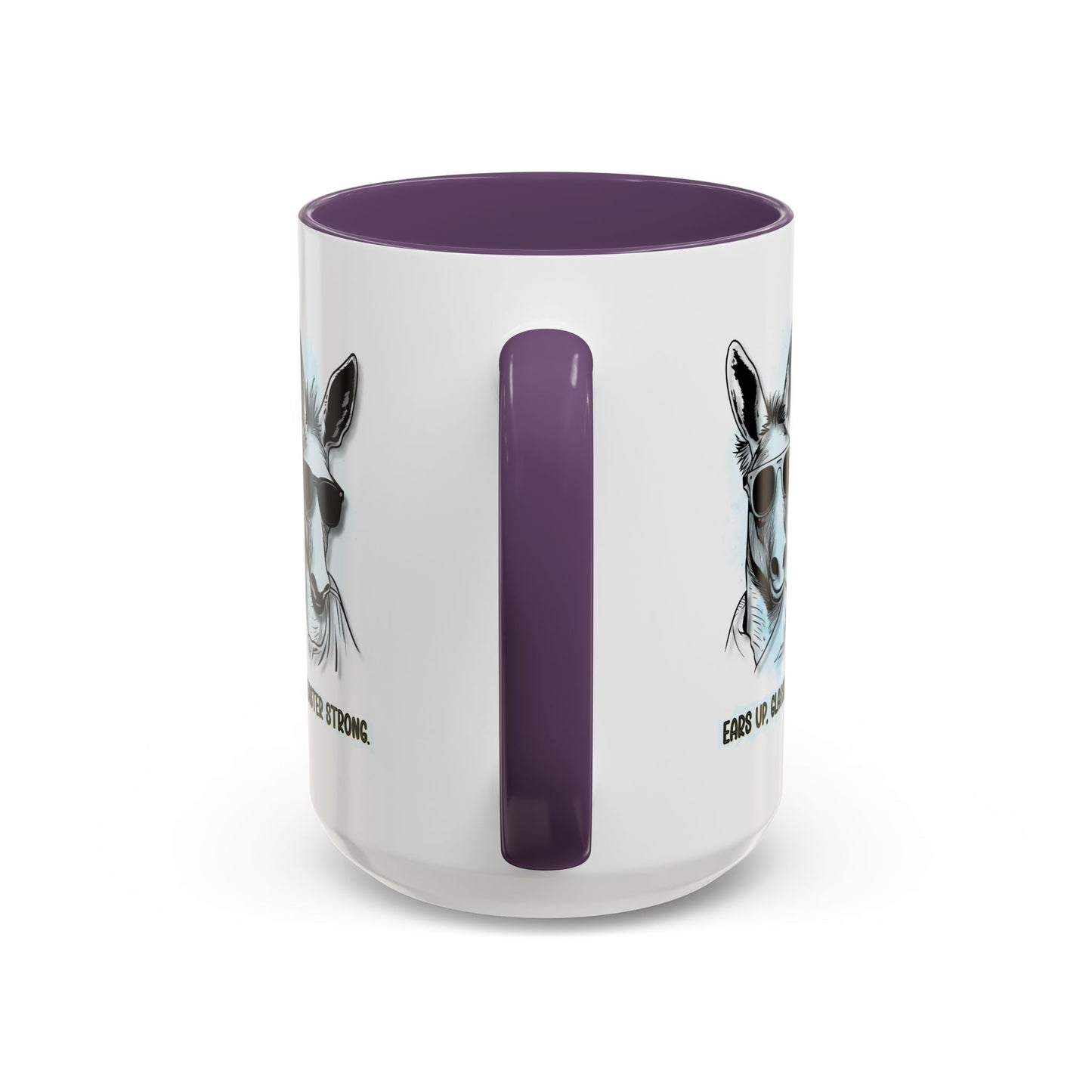 🐰✨ “Ears Up, Glasses On, Easter Strong” Accent Coffee Mug (11, 15oz)