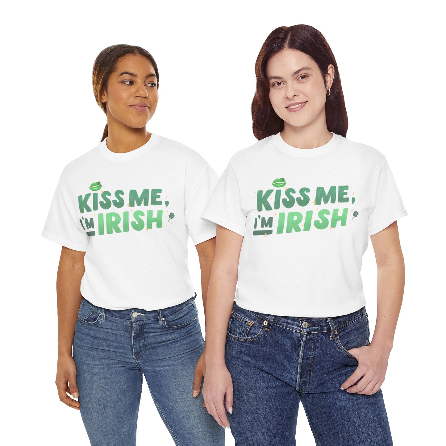 Kiss Me I'm Irish - Unisex Heavy Cotton Tee - Perfect for St. Patrick's Day Celebrations