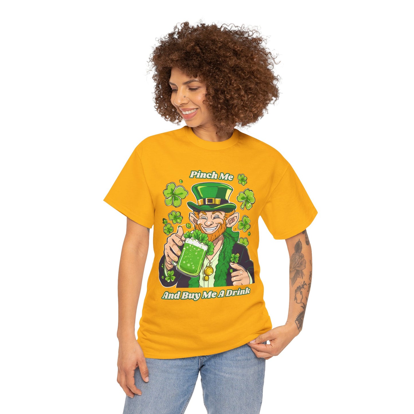 St. Patrick's Day Unisex Heavy Cotton Tee - "Pinch Me and Buy Me a Drink"