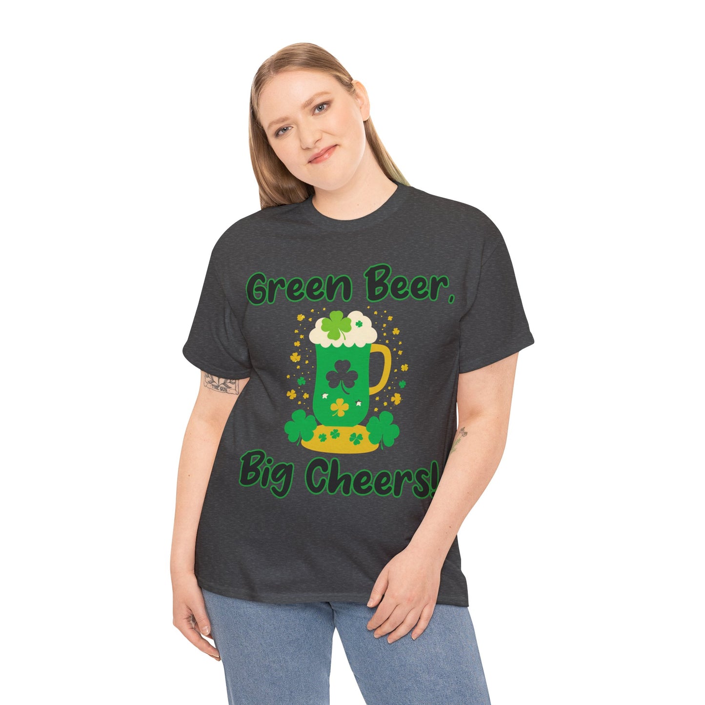 Green Beer, Big Cheers! - St. Patrick's Day Unisex Heavy Cotton Tee