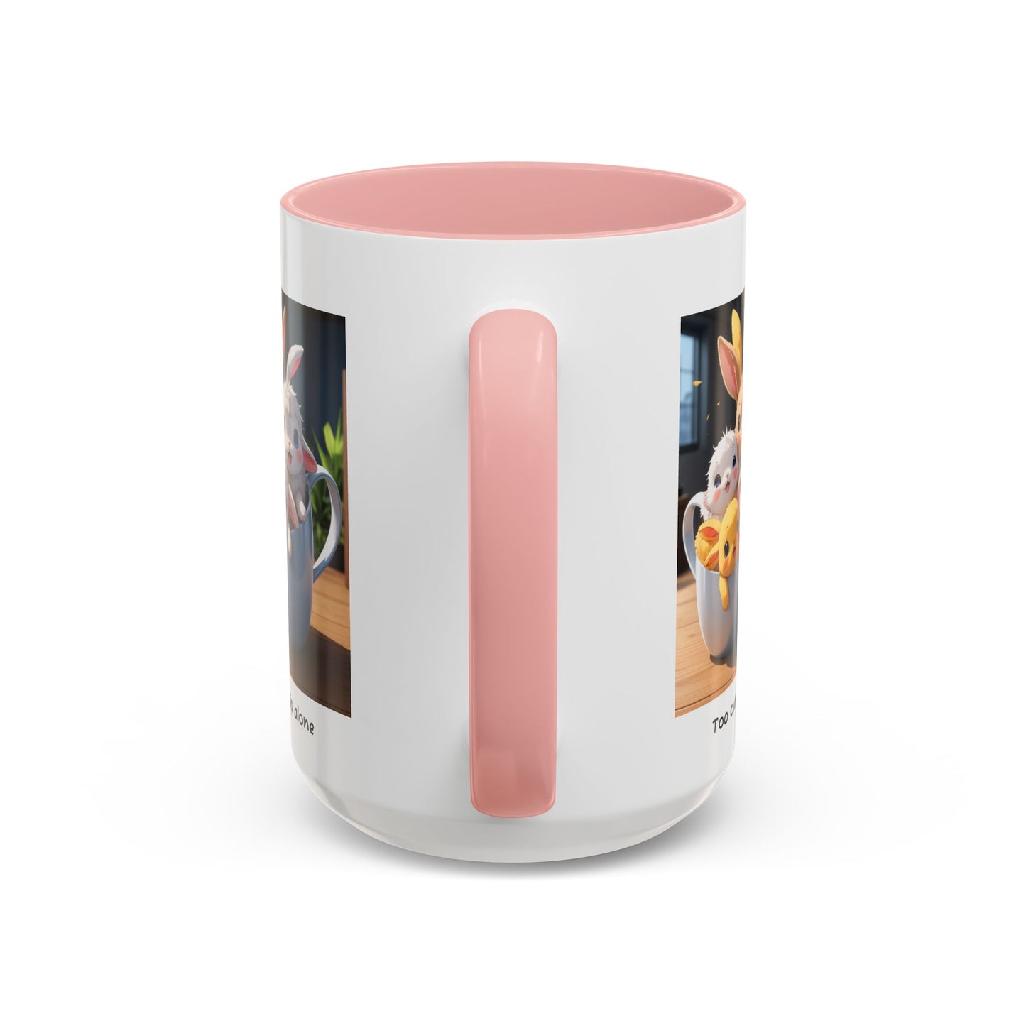 Some Bunnies in a Cup – Cute Anime Mug (Accent Colors) - Accent Coffee Mug (11, 15oz)