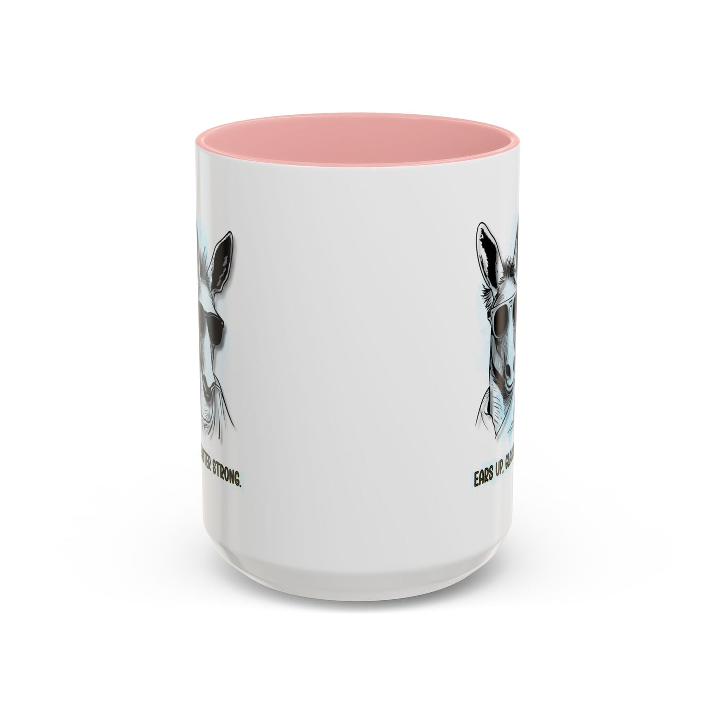🐰✨ “Ears Up, Glasses On, Easter Strong” Accent Coffee Mug (11, 15oz)