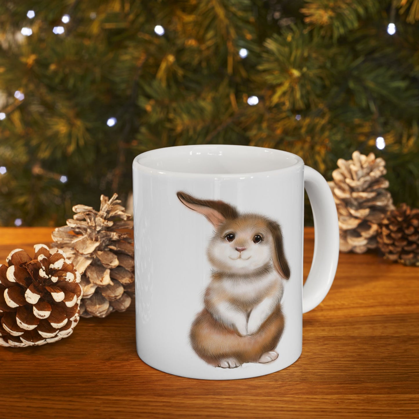 "I'm just here for the chocolate" - Cute Bunny Ceramic Mug - Perfect for Animal Lovers & Coffee Enthusiasts
