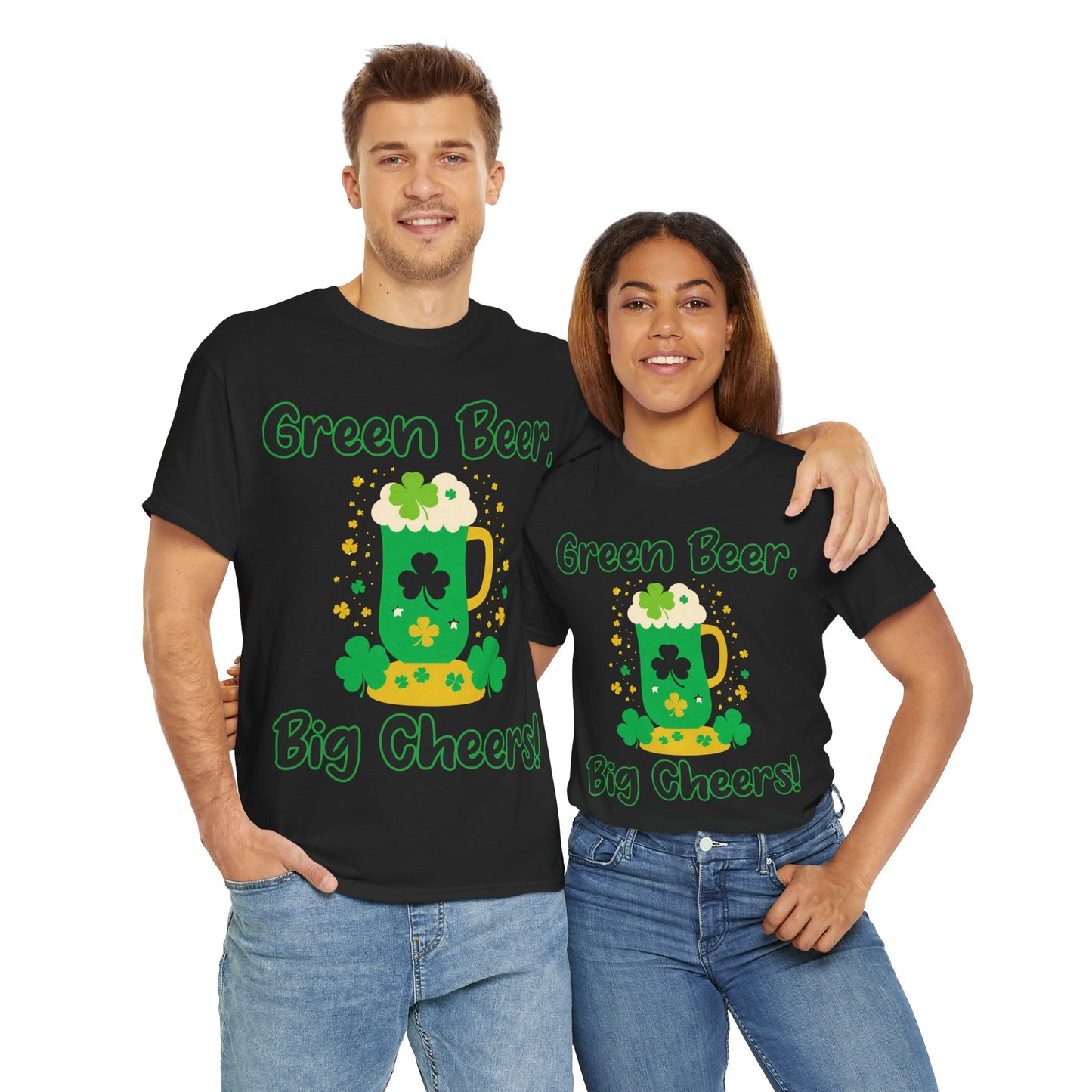 Green Beer, Big Cheers! - St. Patrick's Day Unisex Heavy Cotton Tee