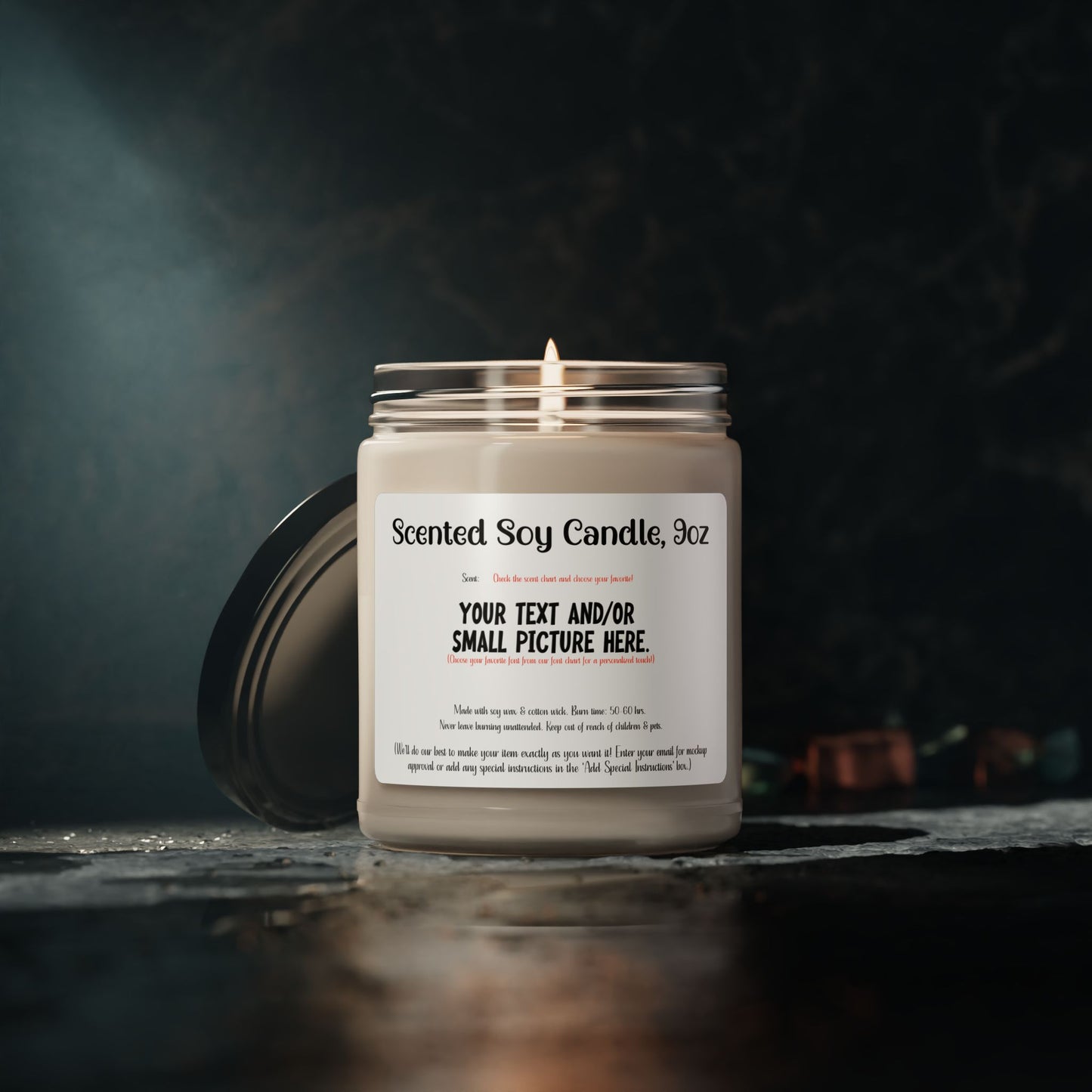 Custom Scented Soy Candle – 9oz Gift for Her, Him or Home