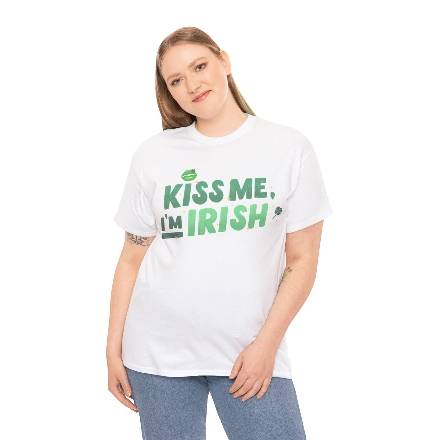 Kiss Me I'm Irish - Unisex Heavy Cotton Tee - Perfect for St. Patrick's Day Celebrations