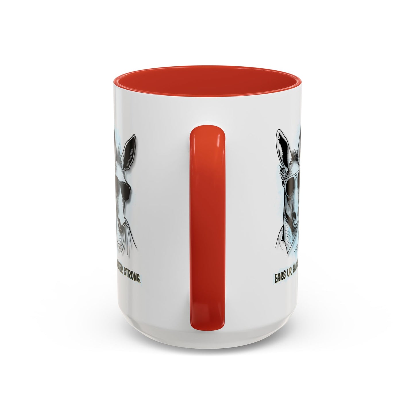🐰✨ “Ears Up, Glasses On, Easter Strong” Accent Coffee Mug (11, 15oz)