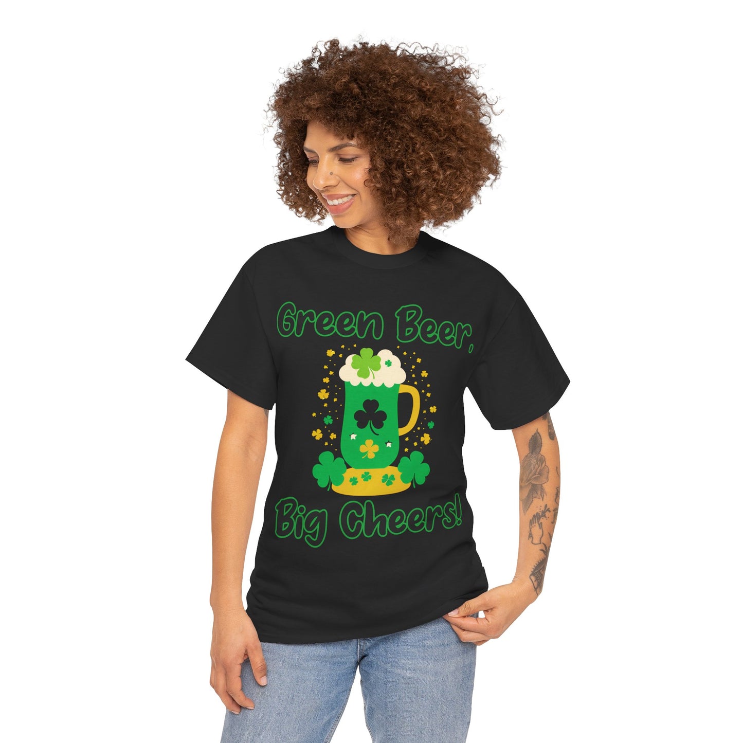 Green Beer, Big Cheers! - St. Patrick's Day Unisex Heavy Cotton Tee