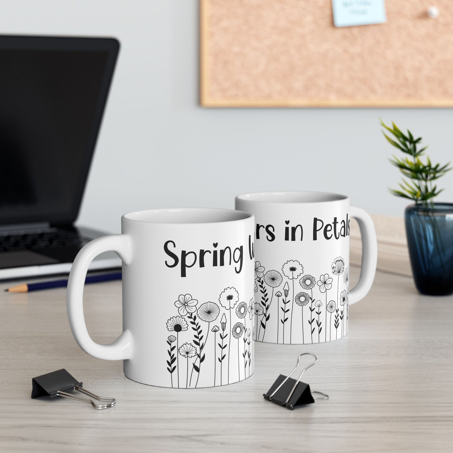 Eco‑Friendly Floral Mug – Spring Petal Tea & Coffee 11&15oz