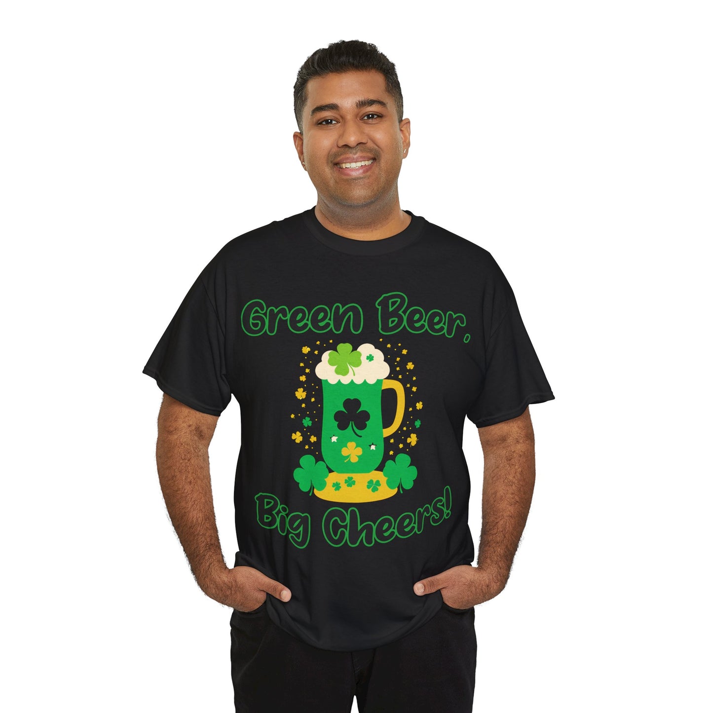 Green Beer, Big Cheers! - St. Patrick's Day Unisex Heavy Cotton Tee