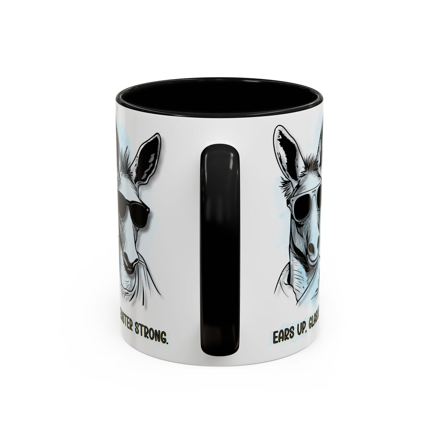 🐰✨ “Ears Up, Glasses On, Easter Strong” Accent Coffee Mug (11, 15oz)