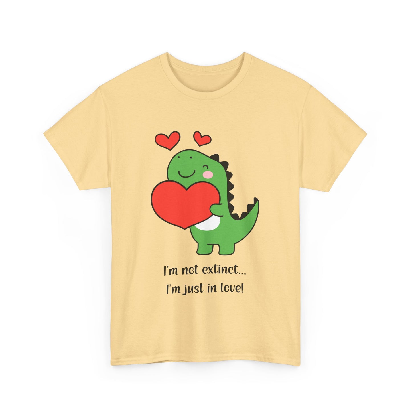 Dinosaur Love Unisex Heavy Cotton Tee - Cute Graphic Tee for Valentine's Day