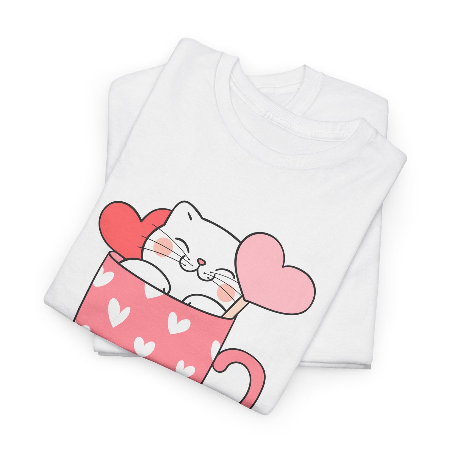 Cute Cat Love Unisex Heavy Cotton Tee - You're the Reason I’m Grinning Like a Cat!