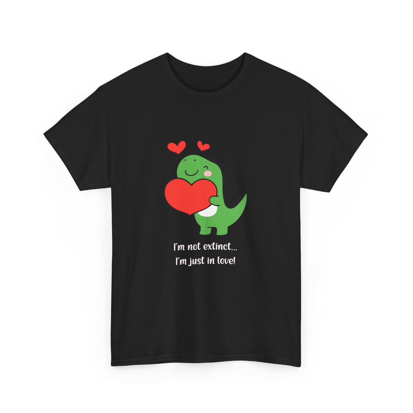 Dinosaur Love Unisex Heavy Cotton Tee - Cute Graphic Tee for Valentine's Day